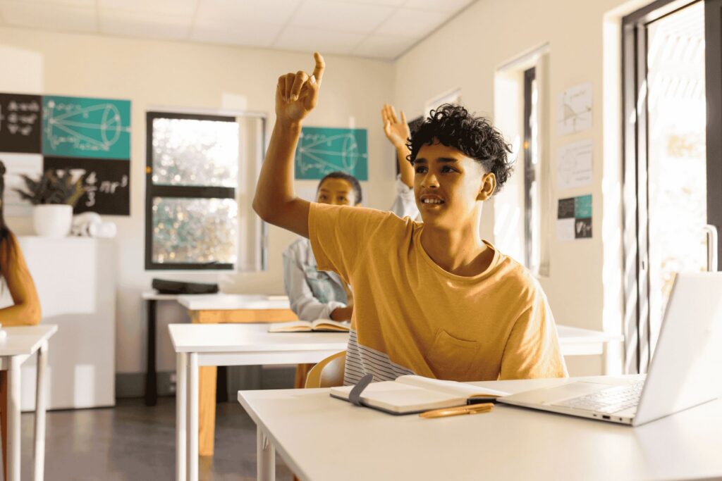 Students gaining lifesaving skills through CPR education at school